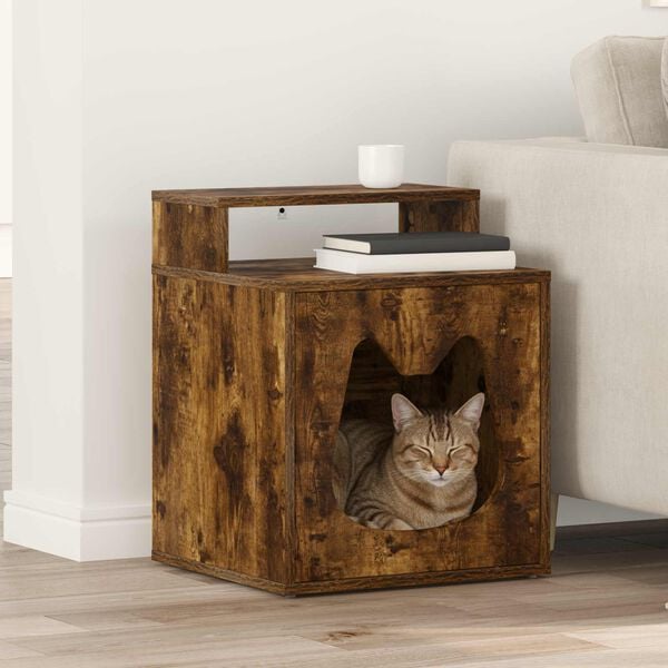 vidaXL Koty Dom Dąb wędzony 42,5 x 40 x 53,5 cm