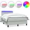 vidaXL Ł&oacute;żko kontynentalne z materacem i LED, r&oacute;żowe, 90x220 cm