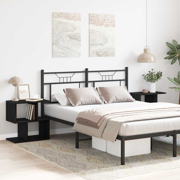 vidaXL Szafka Nocna 2 pcs Czarny Dąb 50 x 30 x 51,5 cm