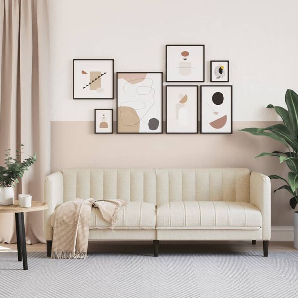 vidaXL Sofa dwuosobowa, obita lnem