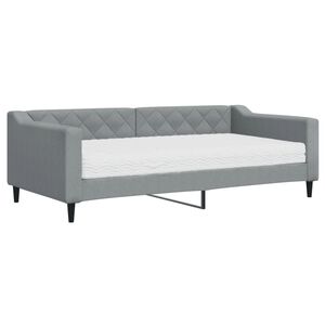 vidaXL Sofa z materacem, jasnoszara, 90x190 cm, tkanina
