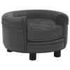 vidaXL Sofa dla psa, ciemnoszara, 48x48x32 cm, plusz i sztuczna sk&oacute;ra