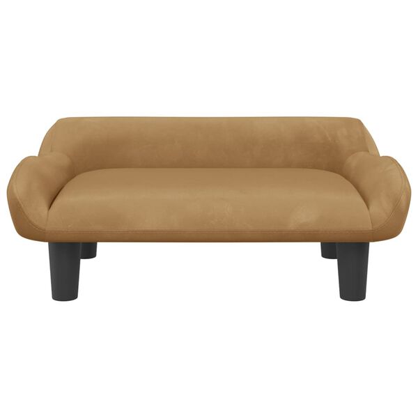 vidaXL Sofa dla dzieci, brązowa, 70x40x24 cm, aksamit