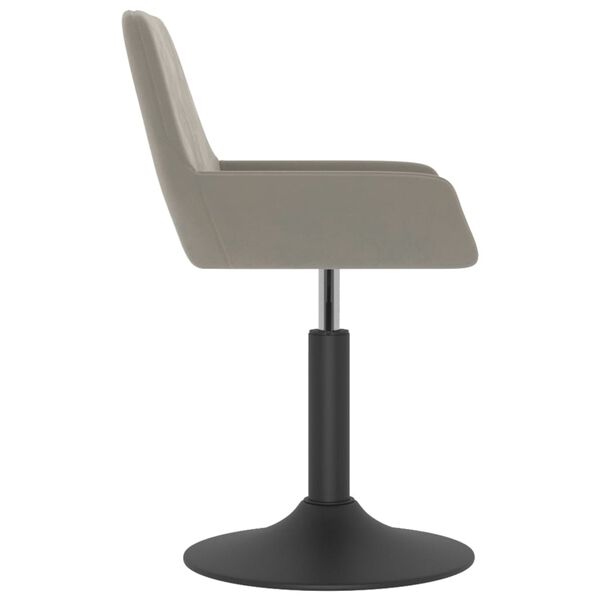 vidaXL Stołek barowy, jasnoszary, obity aksamitem