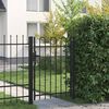 vidaXL Brama ogrodzeniowa BOXTEL pojedyncza z łukowym dachem, stalowa, 1x1,2 m, czarna