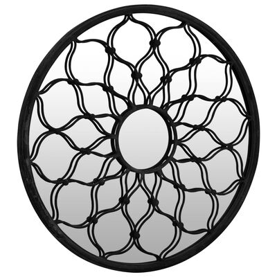 vidaXL Lustro do wnętrz, czarne, 60x3 cm, okrągłe, żelazne