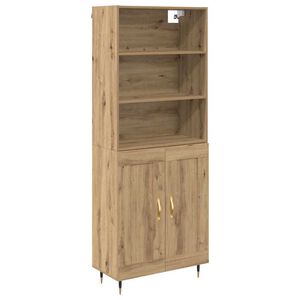 vidaXL Highboard Dąb rzemieślniczy 69,5 x 34 x 180 cm