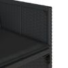 vidaXL 7-cz. zestaw mebli ogrodowych z poduszkami, czarny, polirattan