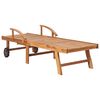 vidaXL Leżaki ze stolikiem i poduszkami, 2 szt., lite drewno tekowe