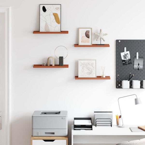 vidaXL P&oacute;łka ścienna z p&oacute;łką 4 pcs Czerwony 40 x 9 x 3 cm