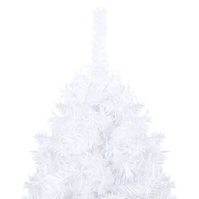 vidaXL Sztuczna choinka o grubych gałązkach, z lampkami, biała, 210 cm