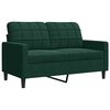 vidaXL Sofa 2-osobowa, ciemnozielona, 120 cm, tapicerowana aksamitem