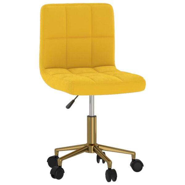 vidaXL Obrotowe krzesła stołowe, 2 szt., musztardowe, obite aksamitem