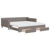 vidaXL Sofa rozsuwana z szufladami, taupe, 100x200 cm, tkanina