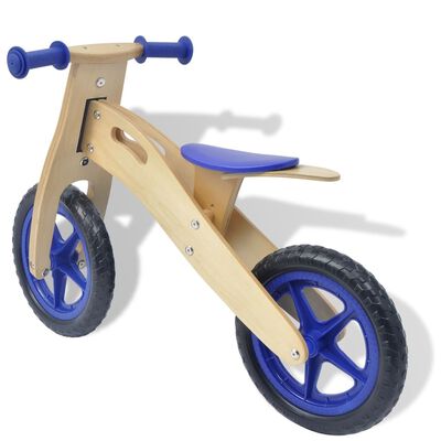 vidaXL Rowerek biegowy drewniany w kolorze niebieskim