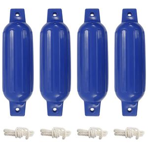 vidaXL Odbojnice do łodzi, 4 szt., niebieskie, &Oslash; 11x40 cm, PVC