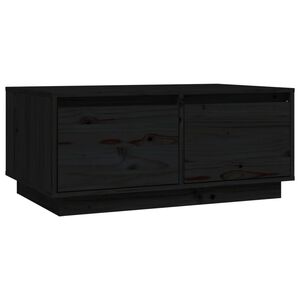 vidaXL Stolik kawowy, czarny, 80x50x35 cm, lite drewno sosnowe