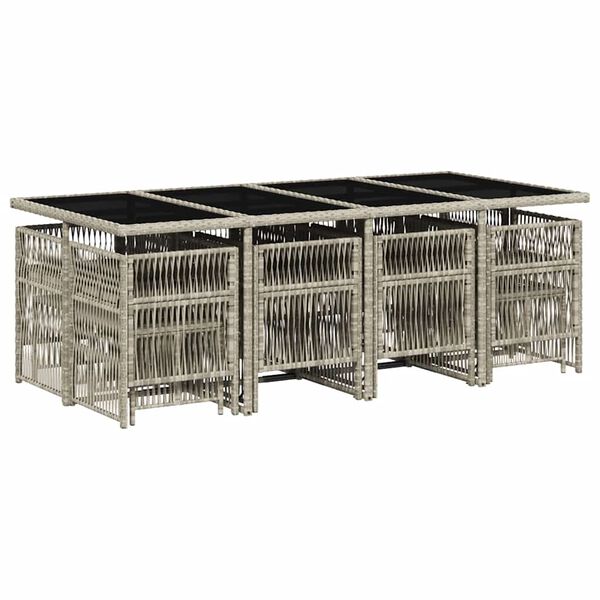 vidaXL 13-cz. zestaw mebli ogrodowych z poduszkami, jasnoszary