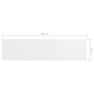 vidaXL Parawan balkonowy, biały, 75x300 cm, tkanina Oxford