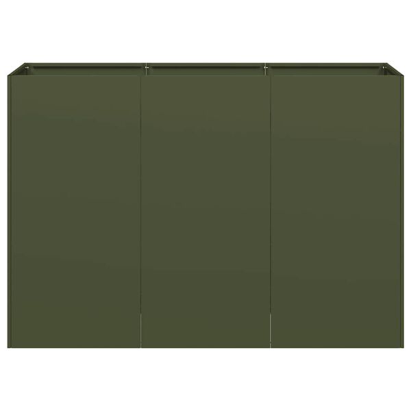 vidaXL Donica, oliwkowa, 120x40x80 cm, stal walcowana na zimno
