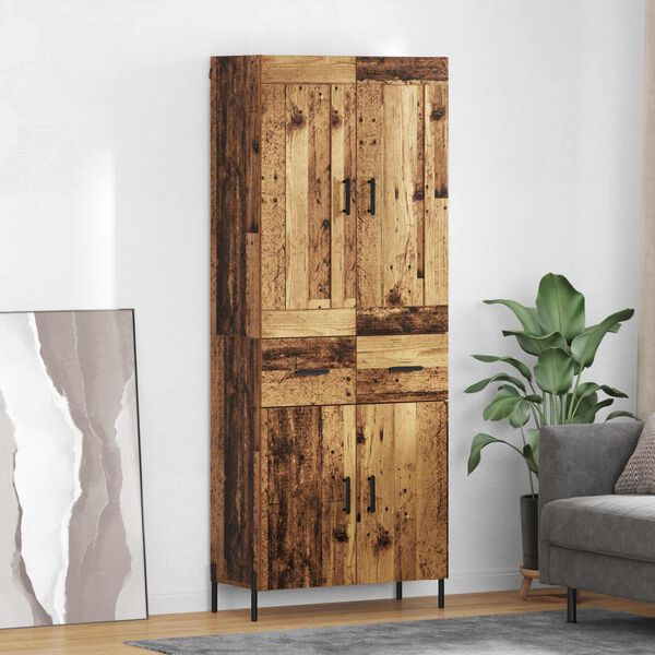 vidaXL Highboard 2 pcs Stare drewno Materiał drewnopochodny