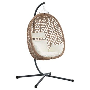 vidaXL Wiszące krzesło jajo polirattan 104 x 100 x 191 cm