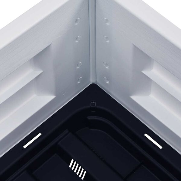 vidaXL Podwyższona donica, PP, biała, 43x43x35 cm