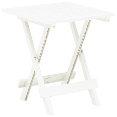 vidaXL Składany stolik ogrodowy, biały, 45x43x50 cm, plastikowy