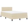 vidaXL Ł&oacute;żko sprężynowe z paskami LED Kremowy 120 x 190 cm tkanina