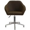 vidaXL Obrotowe krzesło stołowe, ciemnobrązowe, obite tkaniną