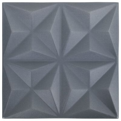 vidaXL Panele ścienne 3D, 24 szt., 50x50 cm, szarość origami, 6 m²
