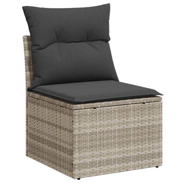 vidaXL 2-cz sofa ogrodowa z poduszkami, jasnoszary, rattan PE i akacja