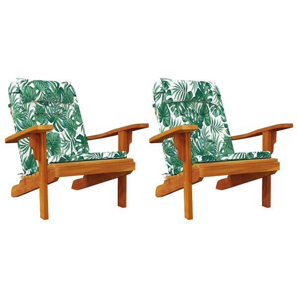 vidaXL Poduszki na krzesła Liść 2 pcs Wz&oacute;r liścia 58 x 77 x 4,5 cm