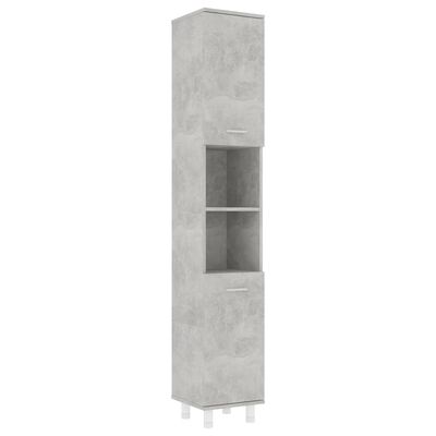 vidaXL Szafka łazienkowa, szarość betonu, 30x30x179 cm, płyta wiórowa
