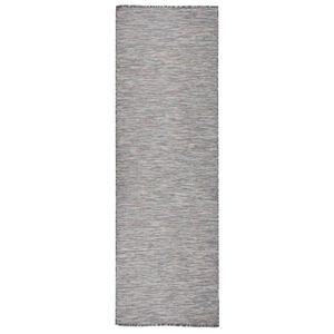 vidaXL Dywan zewnętrzny o płaskim splocie, 80x250cm, brązowo-niebieski