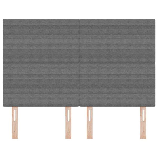 vidaXL Zagł&oacute;wek Z zagł&oacute;wkiem Jasnoszary 144 cm Sk&oacute;ra ekologiczna