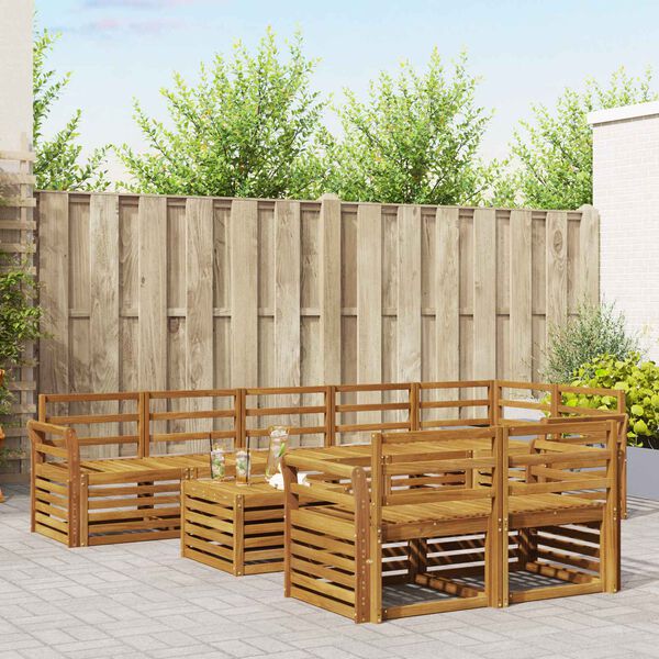 vidaXL Zestawy sof 9 pcs Naturalny Lite Drewno Akacji
