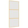 vidaXL Drzwi przesuwne, złote, 90x205 cm, mrożone szkło ESG, aluminium