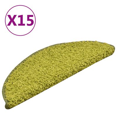 vidaXL Nakładki na schody, 15 szt., zielone, 56x17x3 cm