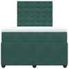 vidaXL Ł&oacute;żko kontynentalne z materacem, ciemnozielone, 120x190 cm