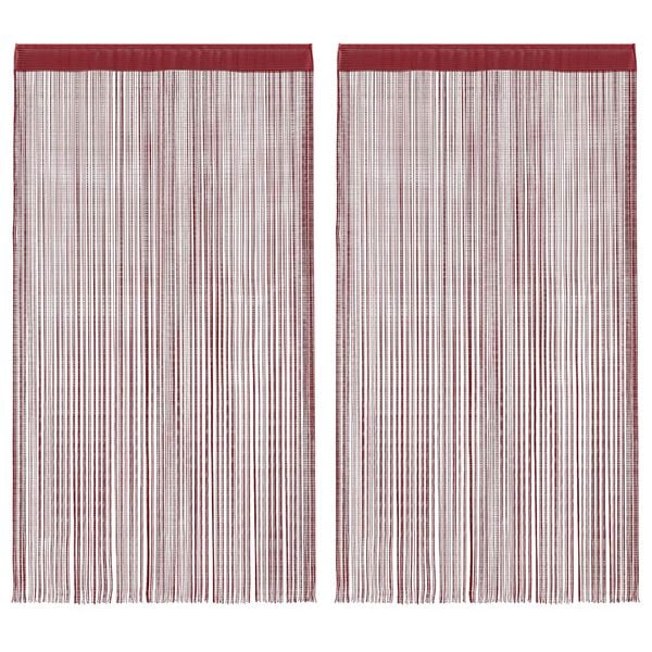 vidaXL Zasłony sznurkowe, 2 sztuki, 140 x 250 cm, burgundowe