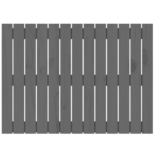 vidaXL Wezgłowie łóżka, szare, 82,5x3x60 cm, lite drewno sosnowe