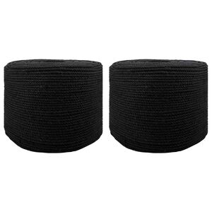 vidaXL Sznur bawełniany 2 szt. 2 mm 100 m Czarny 100% bawełna
