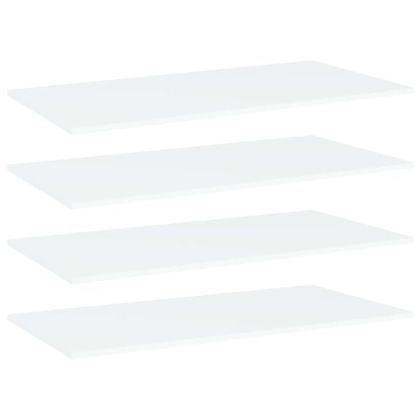 vidaXL P&oacute;łki na książki, 4 szt., białe, 100x50x1,5 cm