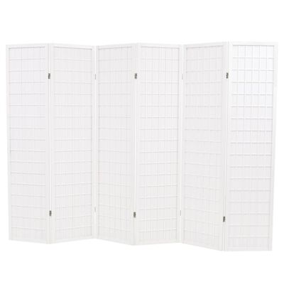 vidaXL Składany parawan 6-panelowy w stylu japońskim, 240x170, biały