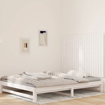 vidaXL Wezgłowie łóżka, białe, 127,5x3x90 cm, lite drewno sosnowe