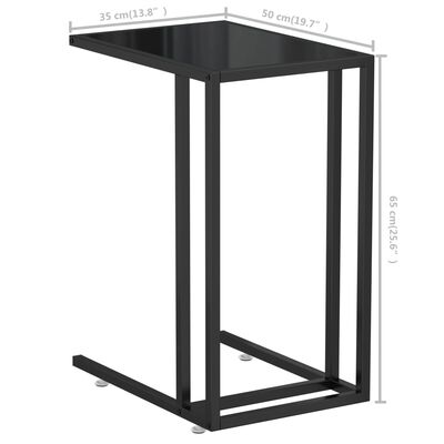 vidaXL Komputerowy stolik boczny, czarny, 50x35x65 cm