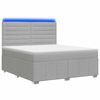 vidaXL Ł&oacute;żko z box spring LED z materacem jasnoszary 140 x 190 cm