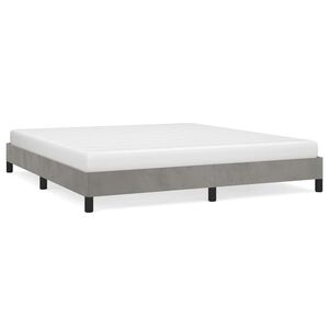 vidaXL Rama ł&oacute;żka bez materaca, jasnoszara, 160x200 cm, aksamitna