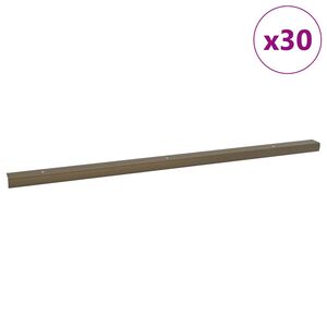 vidaXL Listwy schodowe 30 szt. Brązowy 67 x 3 x 2 cm Aluminium